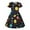 A03264-Black, variant on Benylion Girls Planets Pattern Short Sleeve Dress, Summer Casual Cluster for Kids Sizes 7-8 Girls
