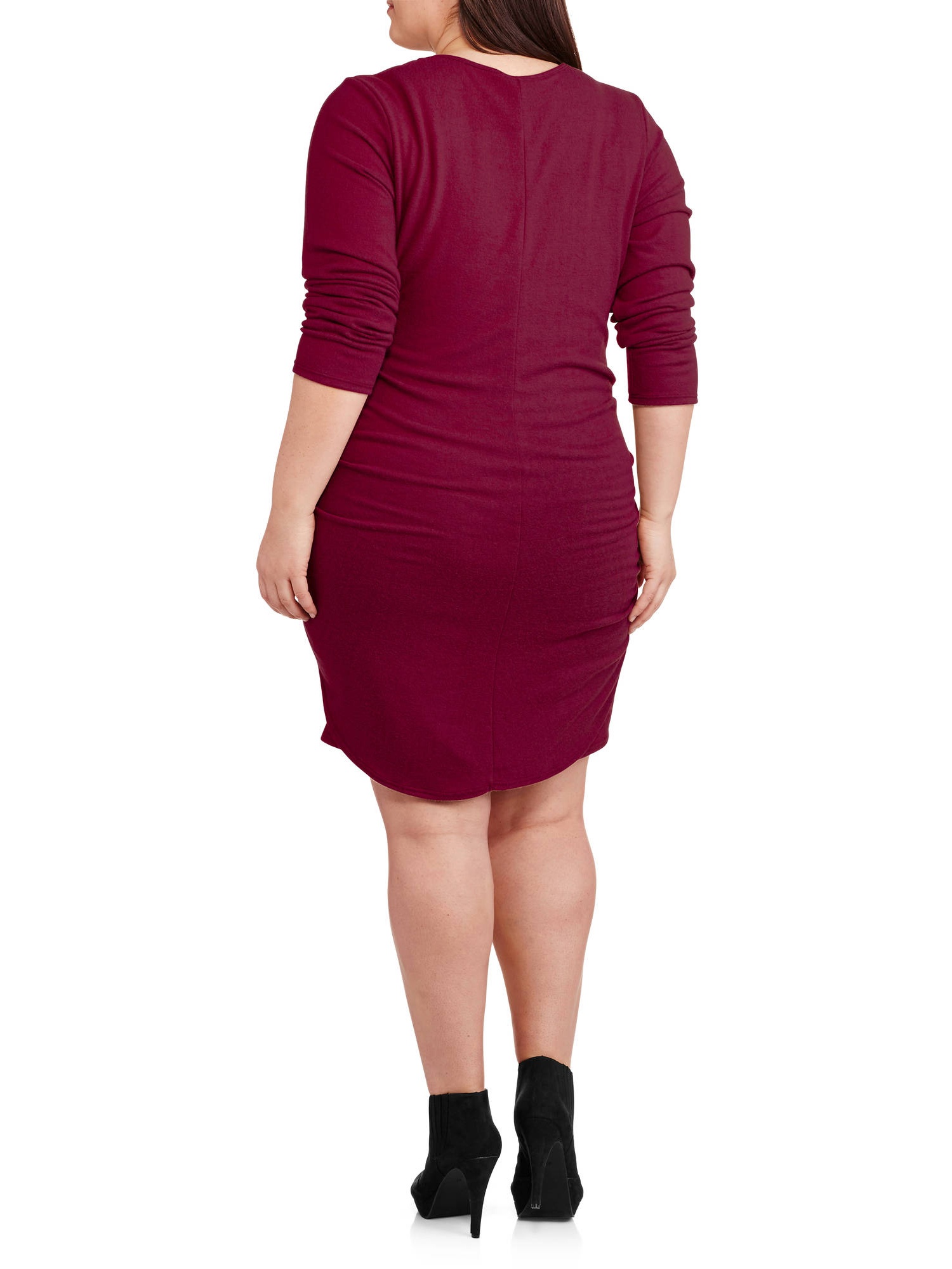 and Co. Women's Plus-Size Casual Sweater Dress with Ruched Knot Bottom - image 2 of 2