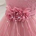 thumbnail image 7 of CPNG Toddler Baby Girls Birthday Party Dress Cap Sleeve Flower Girl Wedding Shiny Butterfly Pageant Formal Ball Dress(Pink,4-5 Years), 7 of 7