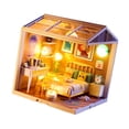 thumbnail image 4 of Kit de casa de muñecas en miniatura para armar, juguete educativo, exhibición, cubierta a prueba de polvo, coleccionables Dormitorio, 4 of 9