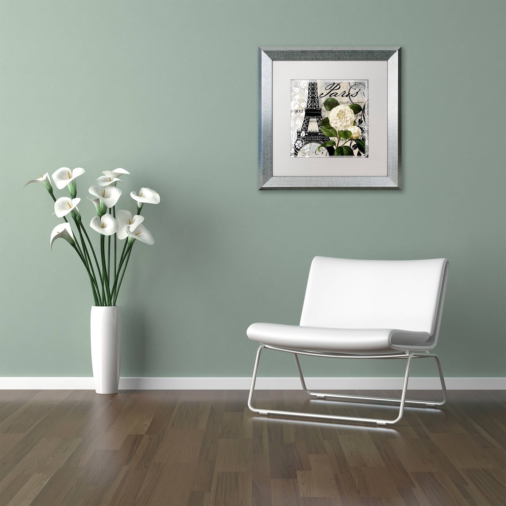 Trademark Fine Art "Paris Blanc I" Canvas Art by Color Bakery White Matte, Silver Frame