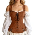 thumbnail image 4 of Renaissance Pirate Vest Women Medieval Steampunk Viking Costume Lace Up Waistcoat, 4 of 5