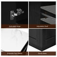 thumbnail image 4 of MODERNLUXE 82.7" Kitchen Island with Extendable Dining Table for 4-6,Two-tone Kitchen Table with Double-sized Storage, Power Outlet,2 Drawers and 2 Side Open Shelves,Black, 4 of 8