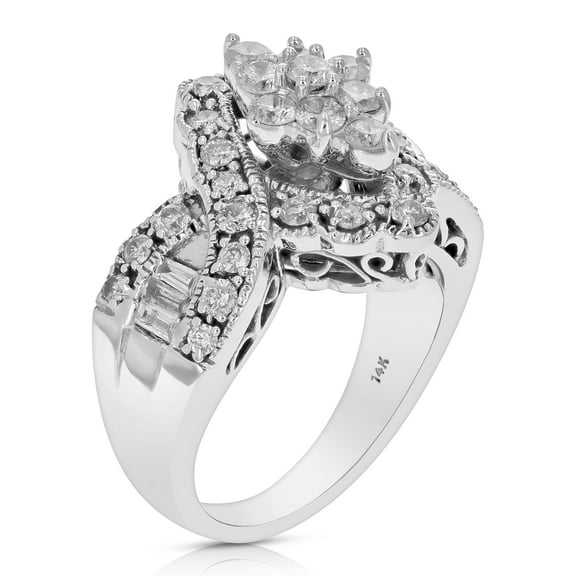 Vir Jewels 1 CTTW Marquise Shape Diamond Cocktail Ring 14K White Gold Round Prong
