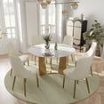 thumbnail image 2 of LovingAHome 53" Round Faux Marble Dining Table Set for 6 White Sintered Stone Top with Dining Chairs, 2 of 8