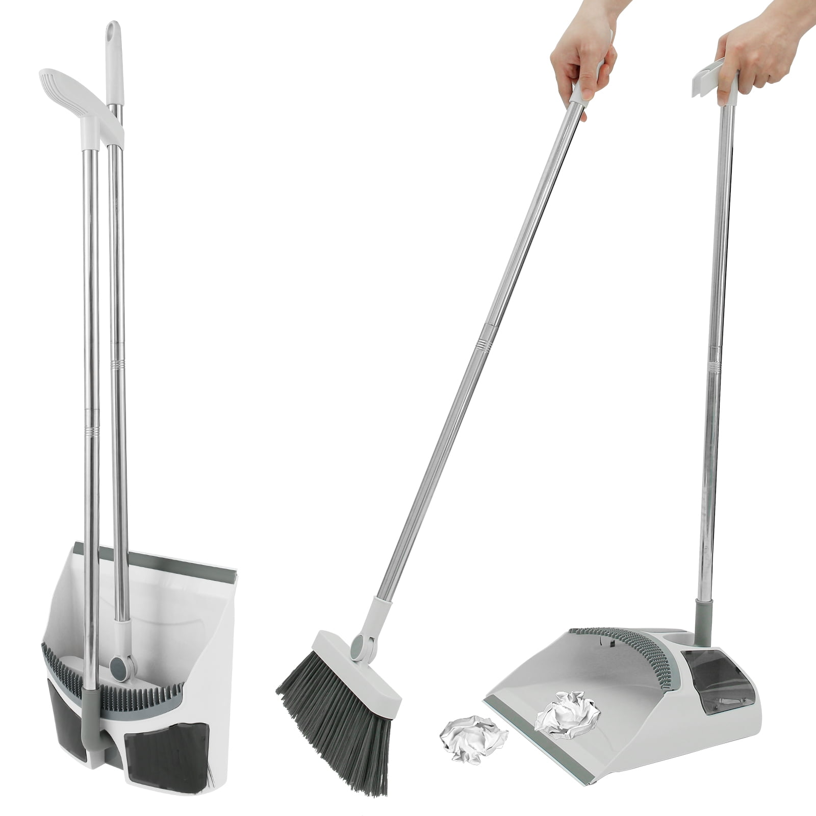 Kyoffiie Broom and Dustpan Set Portable Sweeping Brush and Dustpan