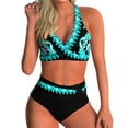 thumbnail image 2 of Cheers US Women's Halter Ruffle High Waisted Bikini Two Piece Swimsuits Bathing Suits, 2 of 7