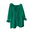 thumbnail image 5 of TKLPEHG Women's Blouses Crew Neck Tie Ruffled Pleated Work Shirt Loose Solid Color Fall Tops Comfy Long Sleeve T Shirt Fashion Casual Lightweight Pullover (Green,S), 5 of 5