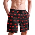 thumbnail image 6 of joogoo Men's Swim Trunks Hearts Valentine's Day Beach Shorts with Pockets M, 6 of 6