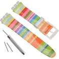 thumbnail image 1 of Replacement Waterproof Silicone Rubber Watch Strap Watch Band For Swatch (17mm 19mm 20mm) (17mm, Iridescence)-MXBC, 1 of 4