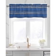 thumbnail image 2 of Blue Wooden Grain Kitchen Valances for Windows Farmhouse Linen Window Valance Curtain for Living Room Window Treatment Farmhouse Mottled Planks Country Valance Rod Pocket Topper Drape, 60 x 18 Inch, 2 of 6