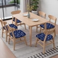 thumbnail image 6 of Dark Blue Christmas Snowflake Seat Covers for Dining Room Chairs Set Of 6,Stretch Printed Washable Chair Seat Cover with Elastic Ties and Button,Removable Waterproof Couch Cushion Covers, 6 of 6