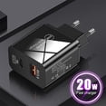 thumbnail image 4 of Baohd 20W Mobile Phone Charger Wall AC100-240V QC3.0 PD Charge Adapter Travel Circuit Protection Tablet MP4 Charging Accessory NO2, 4 of 8