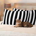 thumbnail image 3 of Classic Black and White Stripes Outdoor Pillow Covers 20"x12" Set of 2, Waterproof Throw Pillow Covers for Patio Furniture, Decorative Cushion Covers for Porch, 3 of 9
