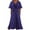 Purple, variant on Diufon Plus Size Womens Dresses Solid Color Crossover Waisted Dress V Neck Short Sleeve Maxi Dress