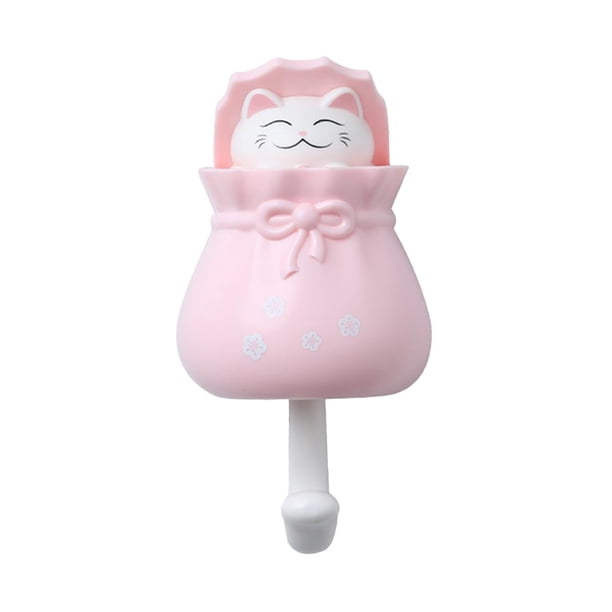 Gancho creativo para llaves de gato Colgadores de puerta de dormitorio sin costuras Gancho de pared (rosa) Ehuebsd Libre de BPA
