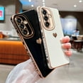 thumbnail image 4 of for Samsung Galaxy A34 Luxury Electroplated Cute Love Heart Phone Case for Women Full Camera Protection Soft Silicone Anti-Fingerprint Shockproof Cover Bumper for Samsung A34 5G (Black), 4 of 11