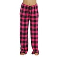 thumbnail image 4 of DENGDENG Flannel Womens Christmas Plaid Pj Pants Plaid Cute Pajamas Joggers Lounge Sleep Bottoms Plus Size Checkered Pants Comfy Drawstring Wide Leg Pants Hot Pink L, 4 of 4