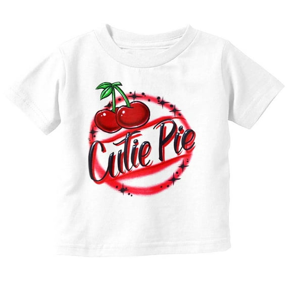 Retro Airbrushed Cherry Cutie Pie Youth T Shirt Tee Girls Infant Toddler Brisco Brands 6M