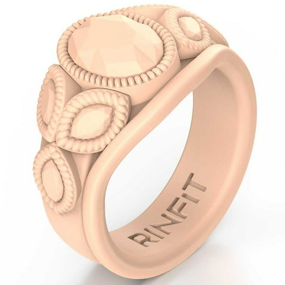 Rinfit Silicone Rings for Women - Female Wedding Rubber Bands - Oval Diamond Collection