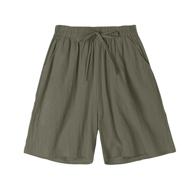 Tranfacy Shorts pour Femmes, Shorts d'Été pour Femmes, Pantalon Court en Imitation Imprimée et Lin pour Femmes