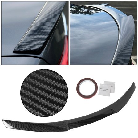 ECOTRIC Rear Trunk Lid Spoiler Wing Winglet Compatible with 2014-2020 Infiniti Q50 Sedan M4 Style - Carbon Fiber Painted