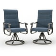 thumbnail image 7 of MRUAKA Patio Swivel Chairs Set of 2, Outdoor Dining Chairs High Back Padded All Weather Breathable Textilene Outdoor Swivel Chairs with Metal Rocking Frame for Lawn Garden Backyard Deck, Blue, 7 of 7