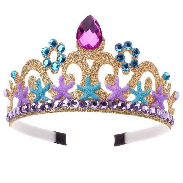 Diadema elástica de resina suave Hugo Corona de cristal para niñas