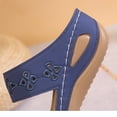 thumbnail image 6 of Women Retro Flower Cutout Sandals 2 Straps Beach Slippers Summer Open Toe Going Out Comfort Slip On Walking Slides, 6 of 9