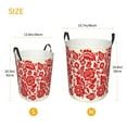 thumbnail image 5 of Kll Flowers Red Beige Waterproof Foldable Laundry Hamper Bucket With Handles For Storage Bin,Kids Room,Home Organizer (Medium), 5 of 8