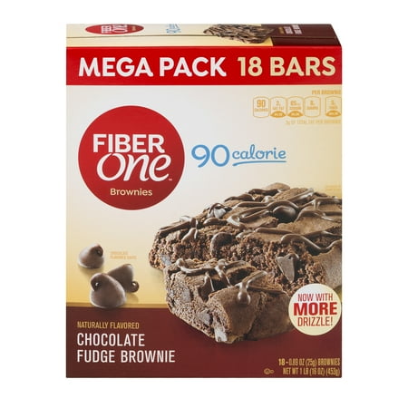 Fiber One Mega Pack, 90 Calorie Brownie Chocolate Fudge Bars, 0.89 Oz 