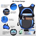 thumbnail image 3 of Large Capacity Cycling Backpack Lightweight Outdoor Sports Bike Riding Hydration Pack Backpack with 2L Water Bladder, Blue, 3 of 7