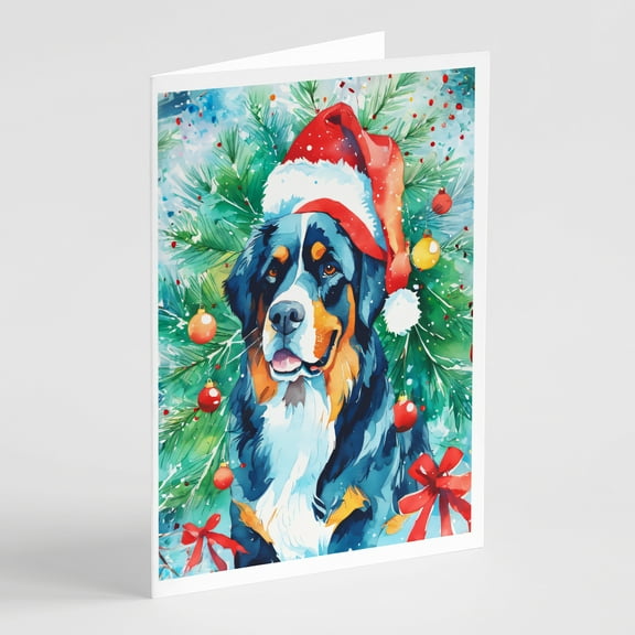Bernese Mountain Dog Christmas Greeting Cards Pack of 8 7 in x 5 in