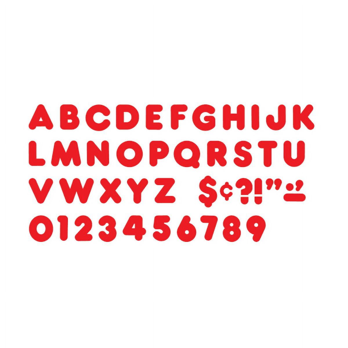 Red 4" Casual Uppercase Ready Letters