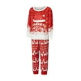thumbnail image 2 of Elippeo Christmas Family Pajamas Matching Set Letter Santa Hat Print Long Sleeve Tops and Elk Print Pants Sleepwear, 2 of 9