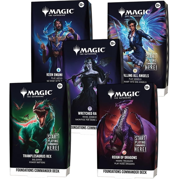 Collectible Foundations Magic The Gathering Commander Decks - Set of 5