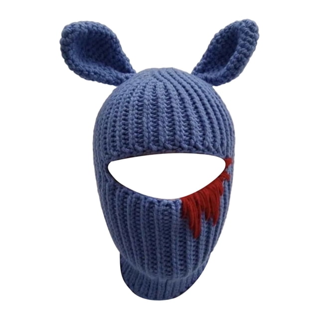 Winter Warm Knit Hoodwith Rabbit Ears for Adults Suitable for Seasonal Outdoor Activities and Everyday Comfort