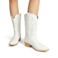 thumbnail image 6 of DREAM PAIRS Women's Cowboy Boots Mid Calf Chunky Heel Embroidery Stitched Cowgirl Western Boots, 6 of 7