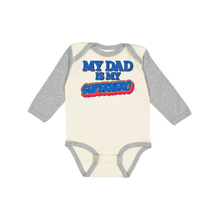 

Inktastic My Dad is My Superhero Gift Baby Boy or Baby Girl Long Sleeve Bodysuit