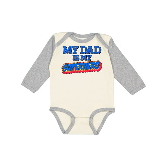 Inktastic My Dad is My Superhero Boys or Girls Long Sleeve Baby Bodysuit