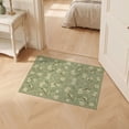 thumbnail image 2 of ODIKA 2'x3' Ultra-Soft Accent Mat, Long Boho Sage Vintage Bird Scrolling Botanical Border Bathroom None Washable, Bare feet friendly, Easy Care Indoor rug for Bedside, Footrest, 2 of 7