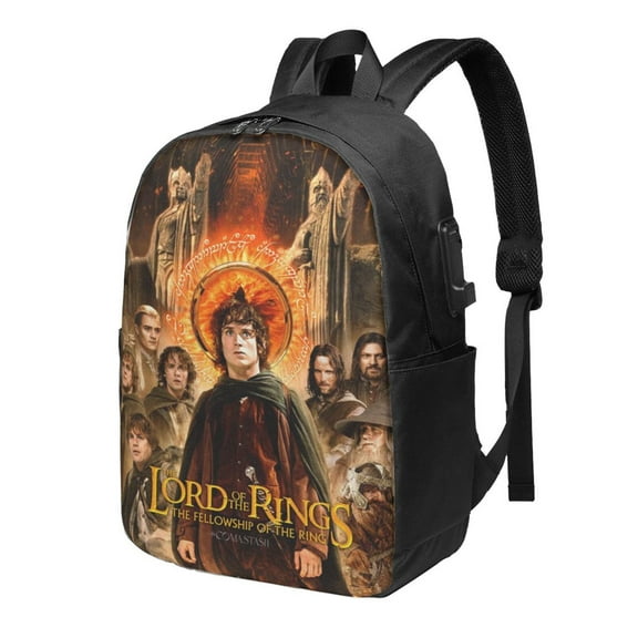 17In Lord of Ring Travel Laptop Backpack Large Business Backpack with U-SB Computer Bag Daypack Backpack Adult