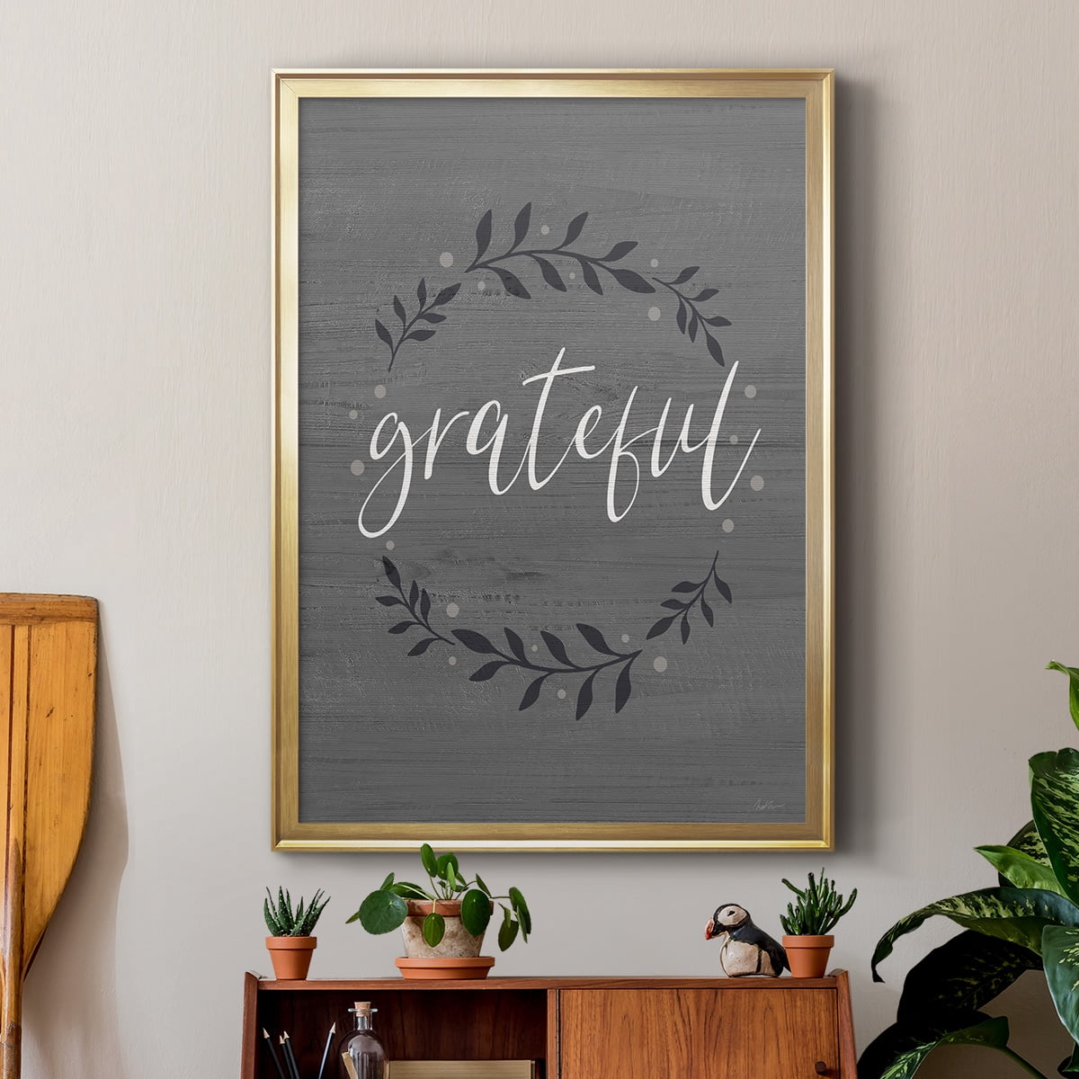 Grateful Wreath Premium Classic Framed Print - Ready to Hang