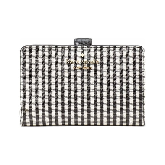 Kate Spade New York Women's Madison Saffiano Leather Medium Compact Bifold Wallet (Black Multi)