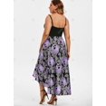thumbnail image 4 of Ojal floral cráneo alto-bajo de Halloween más el vestido Tamaño Rosegal Vestidos casuales de talla grande, 4 of 5