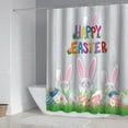 thumbnail image 4 of Moocorvic Spring Decor Easter Bunny Shower Curtains for Bathroom, Rabbits Floral Plant Watercolor Flower Shower Curtain Set with 12 Hooks,71x71Inches, 4 of 6