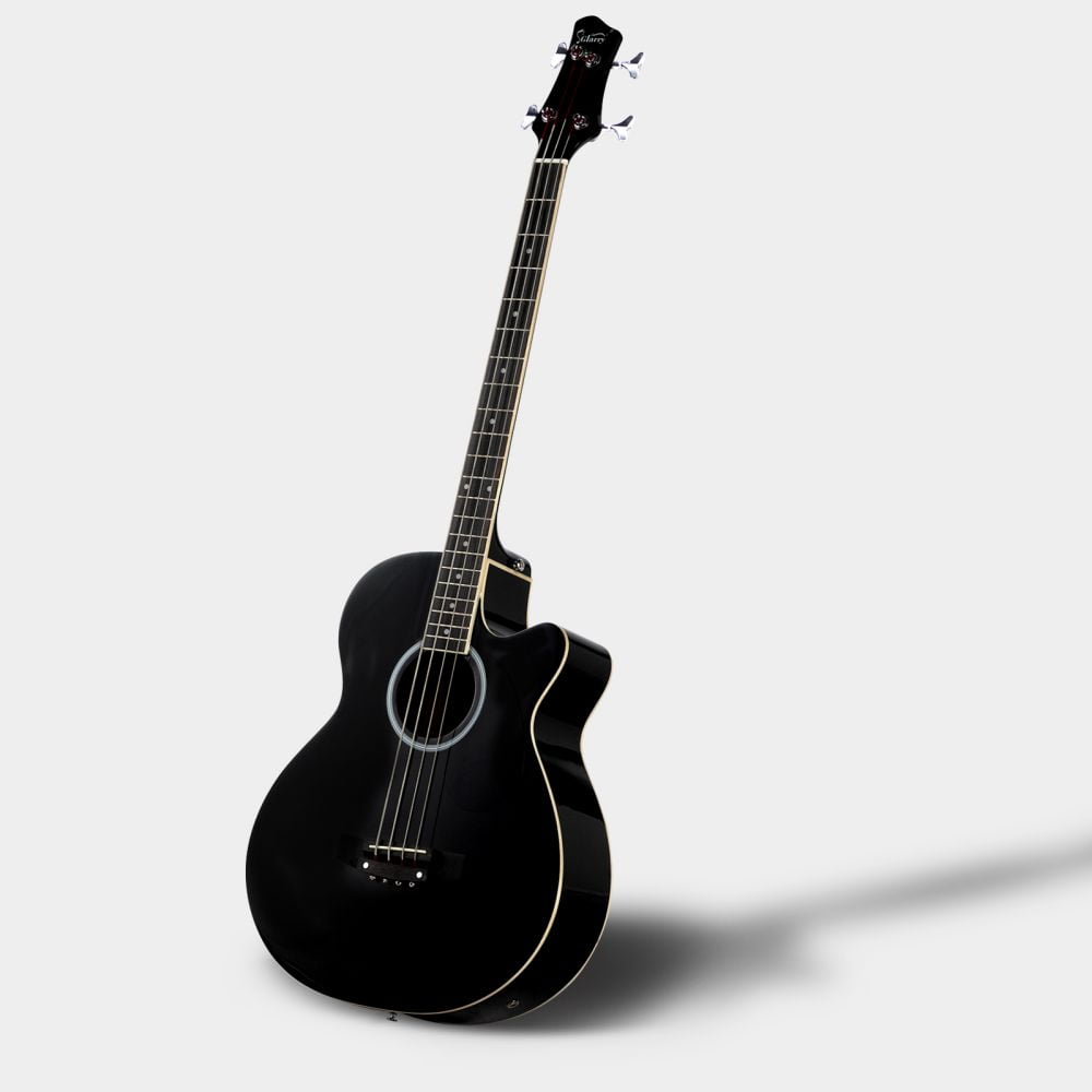 44.5in Acoustic Electric Bass Guitar, Full Size 4 String Electric Bass Guitar w/ 4-Band Equalizer EQ-7545R - Black