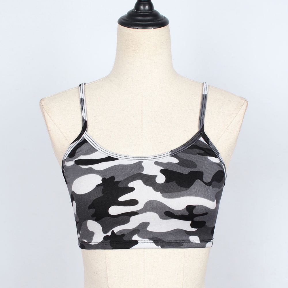 XZNGL Crop Top Tank Top Women Camouflage Sleeveless Tank Top Bustier Bra Vest Crop Top Blouse T Shirt Women Tank Tops T Shirt Bra Bra Tank Top Crop Tank Tops Walmart