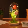 thumbnail image 1 of Tulips Night Light Hand Made Tulips Lamp Ingenious Flower Bedroom Sleeping Table Lamp AmbianceLight For Children Girls Couple, 1 of 7