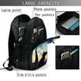 thumbnail image 4 of Disketp Cat Under Starry Skies Mochila de Viaje Estampada para Laptop con Puerto de Carga USB, Mochila Impermeable para Computadora – Regalo para Hombres y Mujeres, 4 of 7
